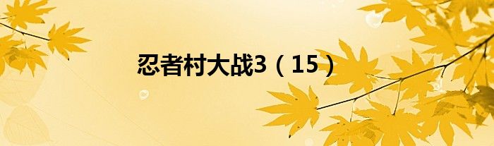 忍者村大战3（15）