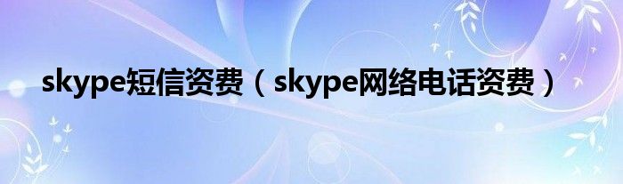 skype短信资费（skype网络电话资费）