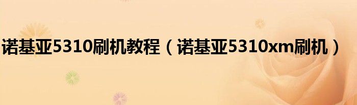 诺基亚5310刷机教程（诺基亚5310xm刷机）