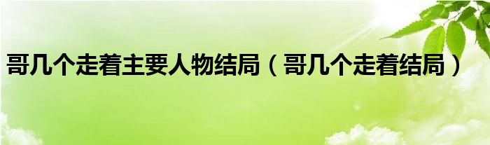 哥几个走着主要人物结局（哥几个走着结局）