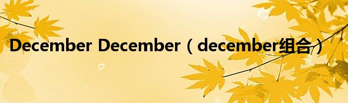 December December（december组合）