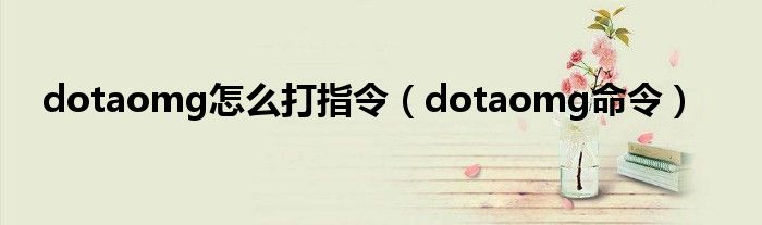 dotaomg怎么打指令（dotaomg命令）