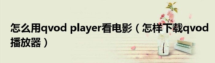 怎么用qvod player看电影（怎样下载qvod播放器）