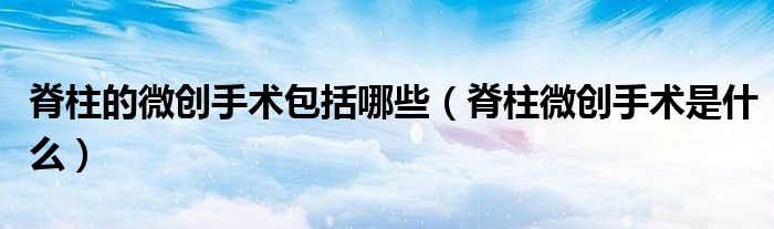 脊柱的微创手术包括哪些（脊柱微创手术是什么）