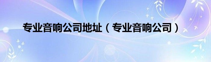 专业音响公司地址（专业音响公司）