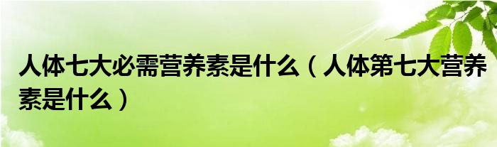 人体七大必需营养素是什么（人体第七大营养素是什么）