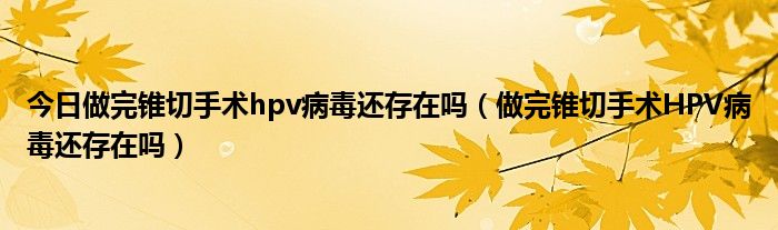 今日做完锥切手术hpv病毒还存在吗（做完锥切手术HPV病毒还存在吗）