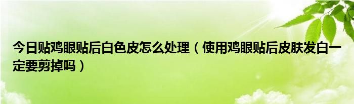 今日贴鸡眼贴后白色皮怎么处理（使用鸡眼贴后皮肤发白一定要剪掉吗）