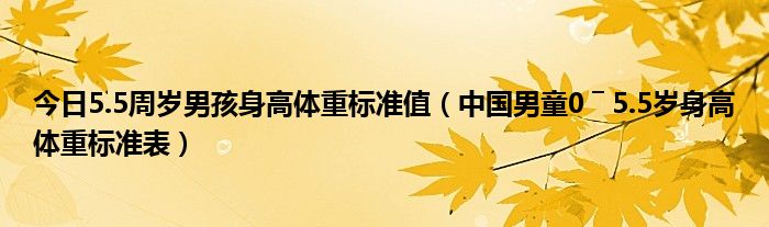 今日5.5周岁男孩身高体重标准值（中国男童0 ― 5.5岁身高体重标准表）