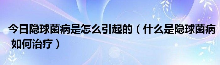 今日隐球菌病是怎么引起的（什么是隐球菌病 如何治疗）