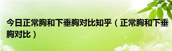 今日正常胸和下垂胸对比知乎（正常胸和下垂胸对比）