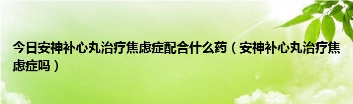 今日安神补心丸治疗焦虑症配合什么药（安神补心丸治疗焦虑症吗）