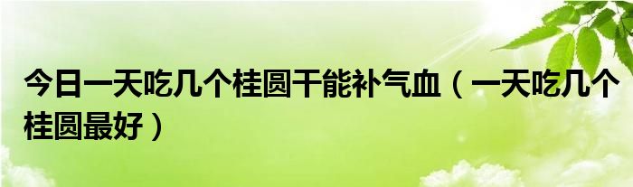 今日一天吃几个桂圆干能补气血（一天吃几个桂圆最好）