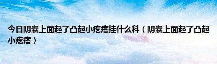 今日阴囊上面起了凸起小疙瘩挂什么科（阴囊上面起了凸起小疙瘩）