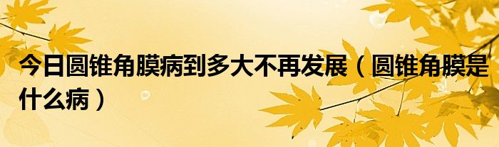 今日圆锥角膜病到多大不再发展（圆锥角膜是什么病）