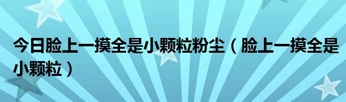 今日脸上一摸全是小颗粒粉尘（脸上一摸全是小颗粒）