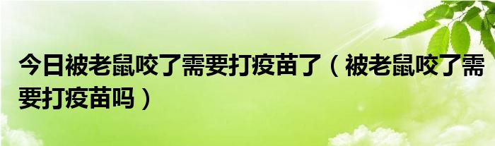 今日被老鼠咬了需要打疫苗了（被老鼠咬了需要打疫苗吗）