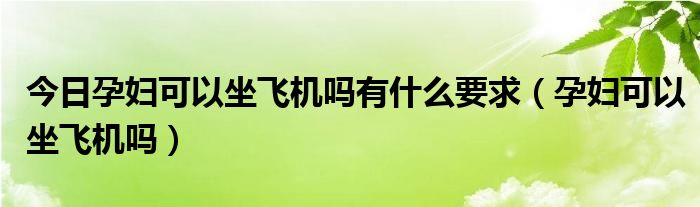 今日孕妇可以坐飞机吗有什么要求（孕妇可以坐飞机吗）