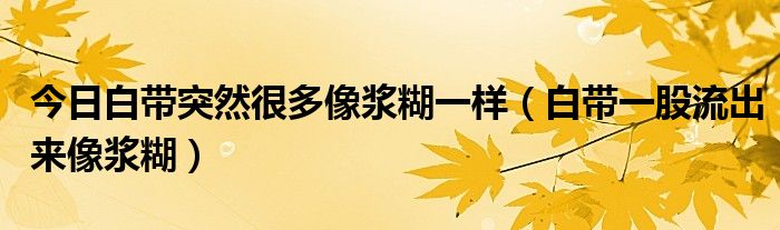 今日白带突然很多像浆糊一样（白带一股流出来像浆糊）