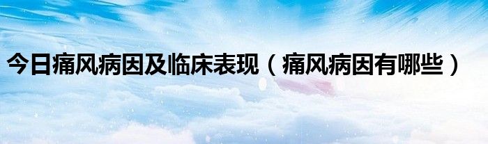 今日痛风病因及临床表现（痛风病因有哪些）