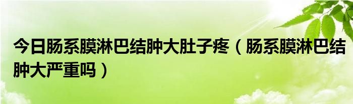 今日肠系膜淋巴结肿大肚子疼（肠系膜淋巴结肿大严重吗）