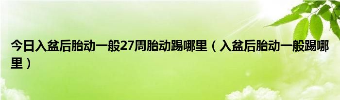 今日入盆后胎动一般27周胎动踢哪里（入盆后胎动一般踢哪里）