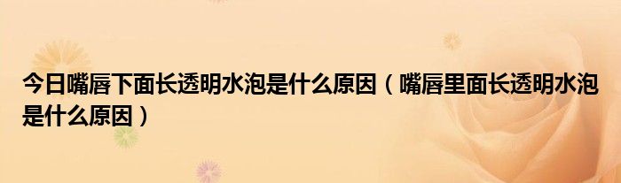 今日嘴唇下面长透明水泡是什么原因（嘴唇里面长透明水泡是什么原因）