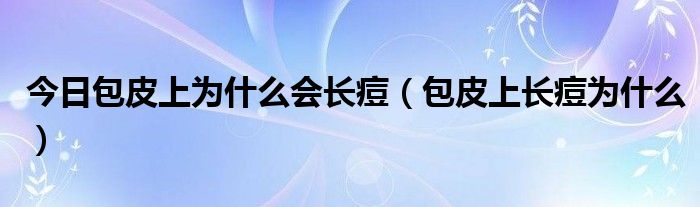 今日包皮上为什么会长痘（包皮上长痘为什么）