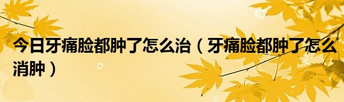 今日牙痛脸都肿了怎么治（牙痛脸都肿了怎么消肿）