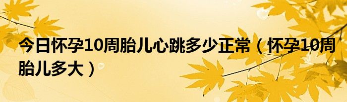 今日怀孕10周胎儿心跳多少正常（怀孕10周胎儿多大）