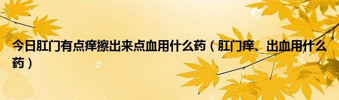 今日肛门有点痒擦出来点血用什么药（肛门痒、出血用什么药）