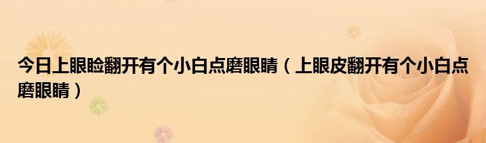 今日上眼睑翻开有个小白点磨眼睛（上眼皮翻开有个小白点磨眼睛）