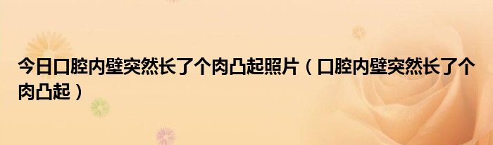 今日口腔内壁突然长了个肉凸起照片（口腔内壁突然长了个肉凸起）