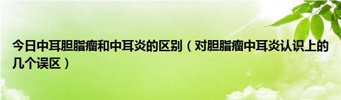 今日中耳胆脂瘤和中耳炎的区别（对胆脂瘤中耳炎认识上的几个误区）