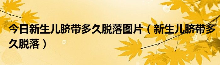 今日新生儿脐带多久脱落图片（新生儿脐带多久脱落）