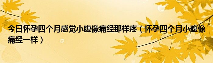 今日怀孕四个月感觉小腹像痛经那样疼（怀孕四个月小腹像痛经一样）