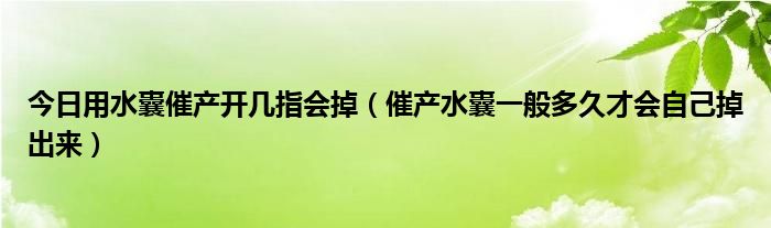 今日用水囊催产开几指会掉（催产水囊一般多久才会自己掉出来）