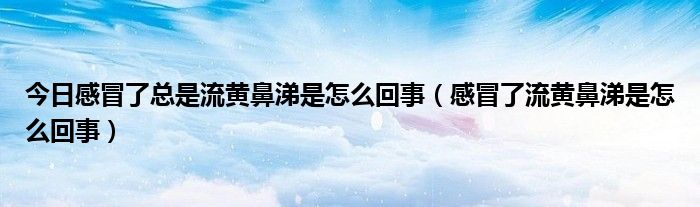 今日感冒了总是流黄鼻涕是怎么回事（感冒了流黄鼻涕是怎么回事）