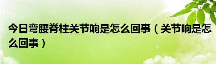 今日弯腰脊柱关节响是怎么回事（关节响是怎么回事）