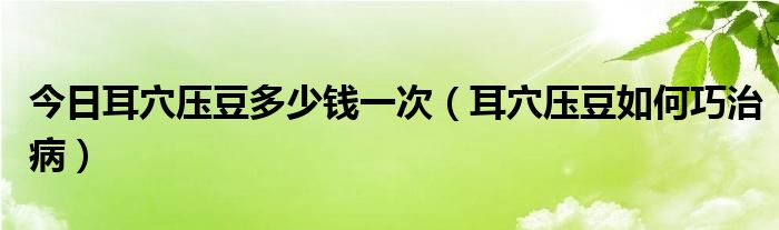 今日耳穴压豆多少钱一次（耳穴压豆如何巧治病）