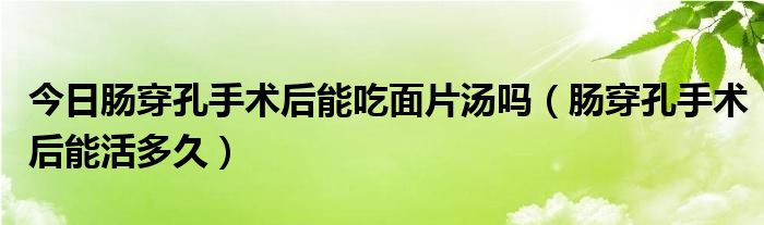 今日肠穿孔手术后能吃面片汤吗（肠穿孔手术后能活多久）