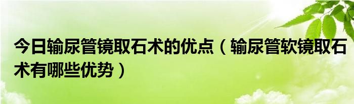 今日输尿管镜取石术的优点（输尿管软镜取石术有哪些优势）