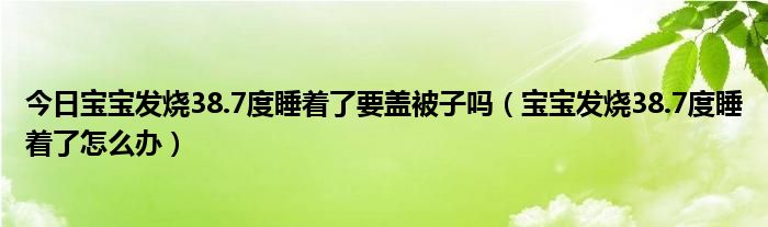 今日宝宝发烧38.7度睡着了要盖被子吗（宝宝发烧38.7度睡着了怎么办）