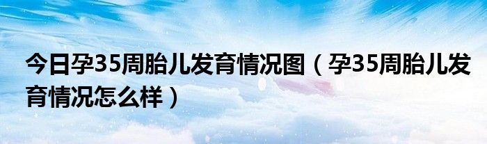 今日孕35周胎儿发育情况图（孕35周胎儿发育情况怎么样）