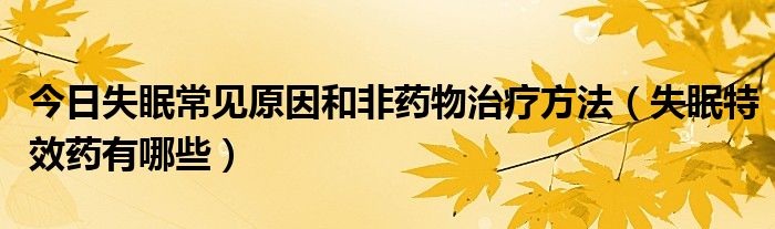 今日失眠常见原因和非药物治疗方法（失眠特效药有哪些）