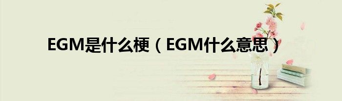 EGM是什么梗（EGM什么意思）