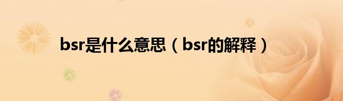 bsr是什么意思（bsr的解释）