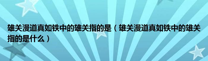 雄关漫道真如铁中的雄关指的是（雄关漫道真如铁中的雄关指的是什么）