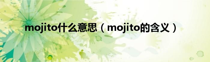 mojito什么意思（mojito的含义）