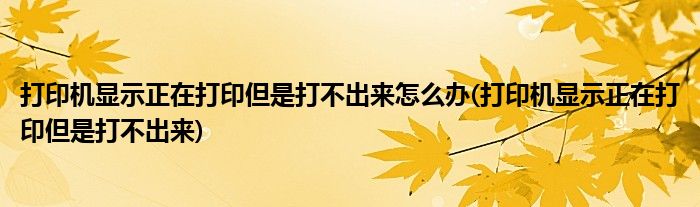 打印机显示正在打印但是打不出来怎么办(打印机显示正在打印但是打不出来)